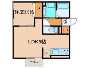 スカイコート　Ⅰ－Ｂの物件間取画像